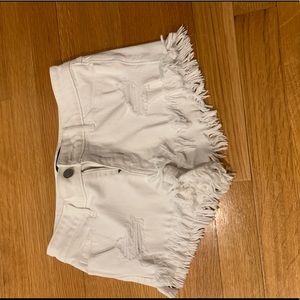 Hollister white jean shorts